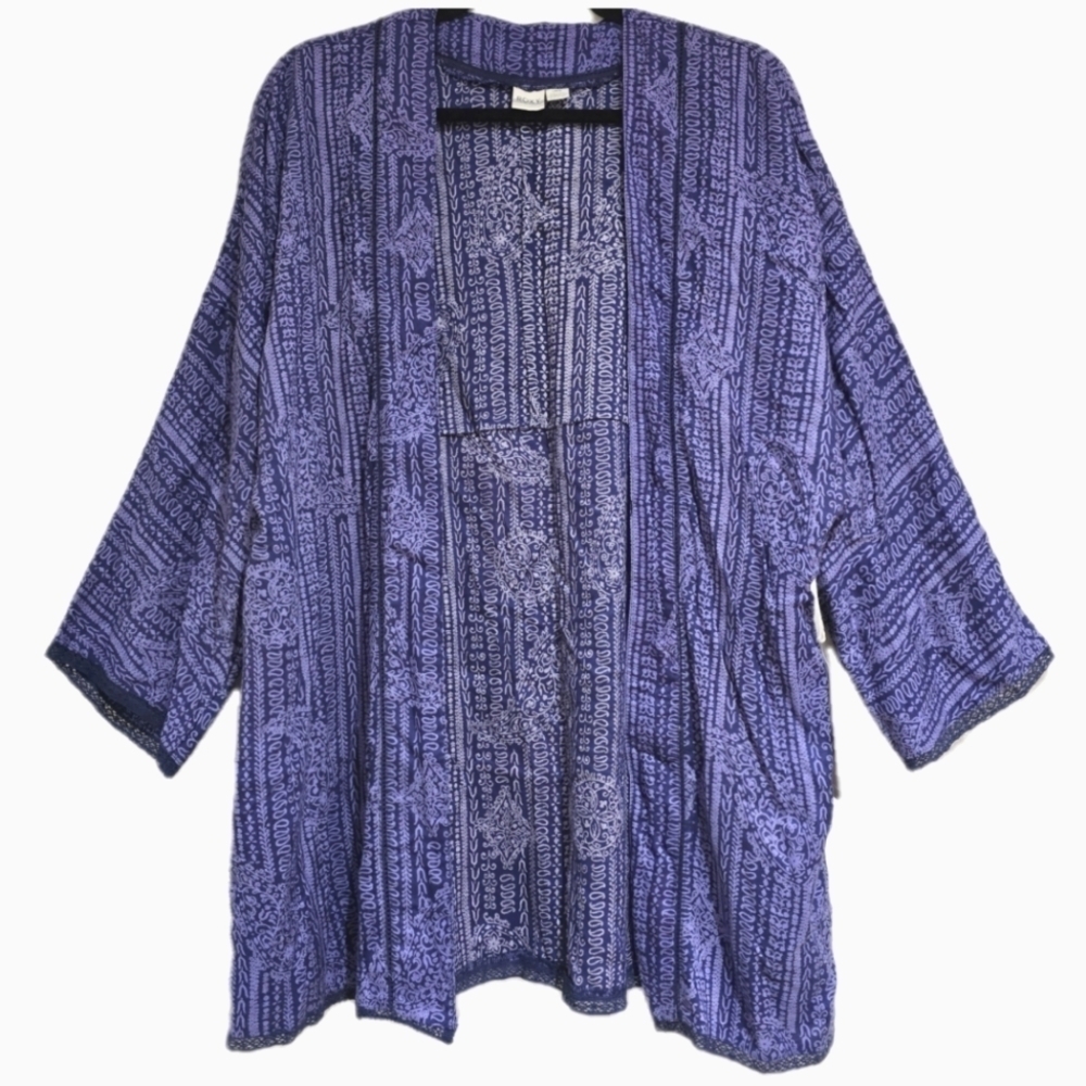 Roxy Purple Patterned Swim Cover-Up